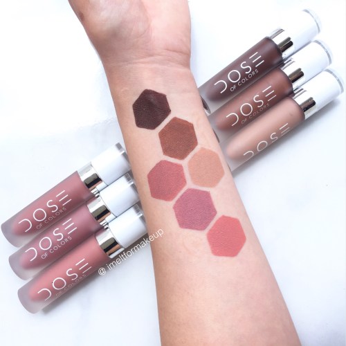 dose of colors chocolate wasted swatch, dose of colors truffle swatch, dose of colors cork swatch, dose of colors sand swatch, dose of colors stone swatch, dose of colors bare with me swatch