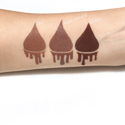 Colourpop Chi, Mess Around and Limbo Swatches